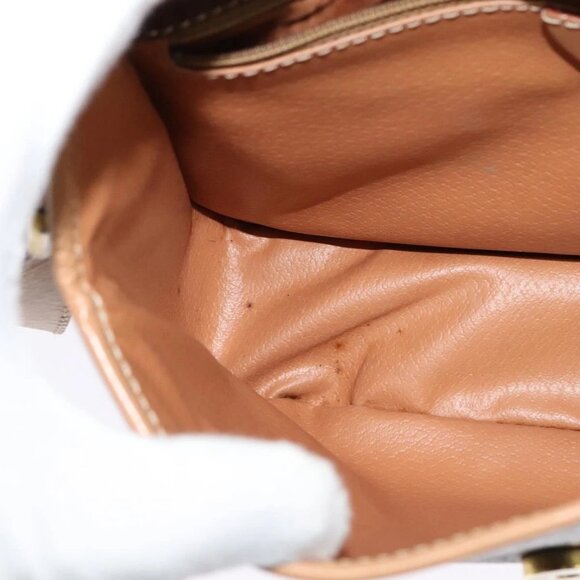 CELINE Macadam Canvas Circle Shoulder Bag PVC Leather Brown Gold - Picture 13 of 16